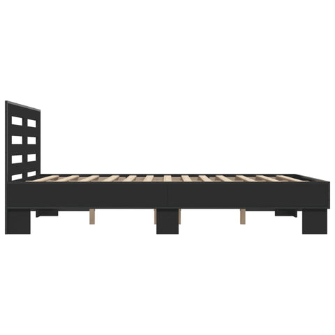 vidaXL Bed Frame without Mattress Black 140x190 cm