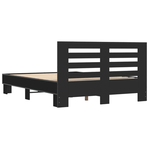 vidaXL Bed Frame without Mattress Black 140x190 cm