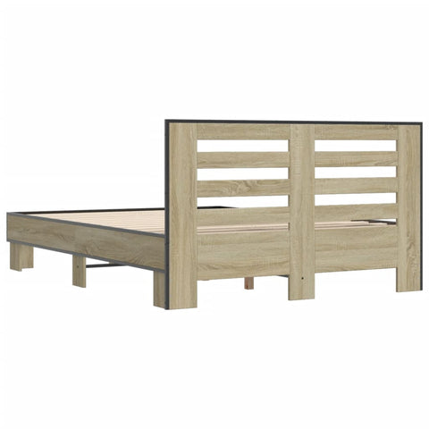 vidaXL Bed Frame without Mattress Sonoma Oak 140x190 cm