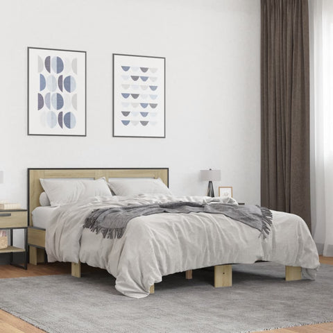 vidaXL Bed Frame without Mattress Sonoma Oak 140x190 cm
