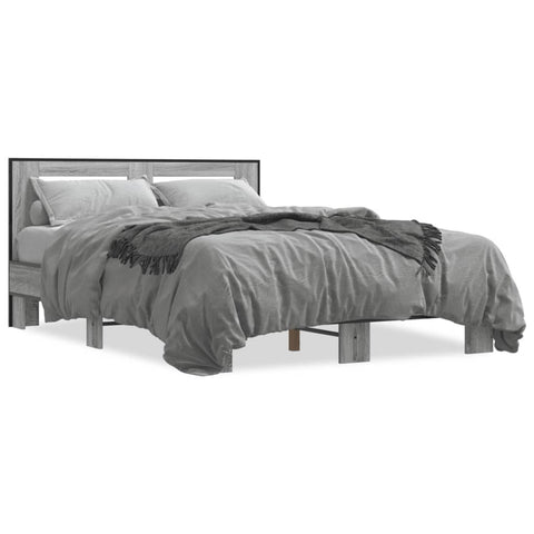 vidaXL Bed Frame without Mattress Grey Sonoma 140x190 cm