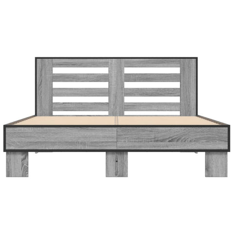 vidaXL Bed Frame without Mattress Grey Sonoma 140x190 cm