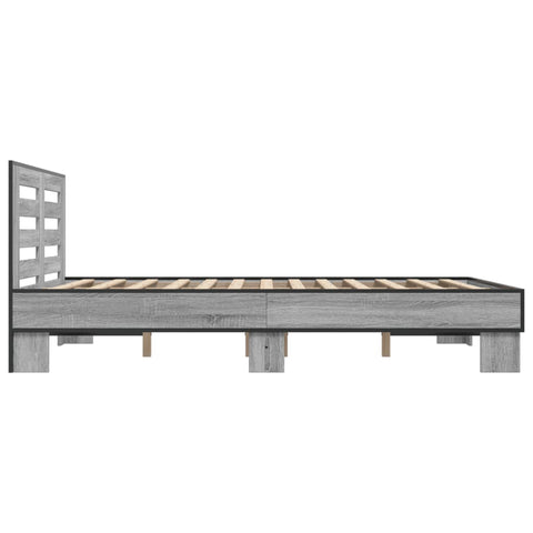vidaXL Bed Frame without Mattress Grey Sonoma 140x190 cm