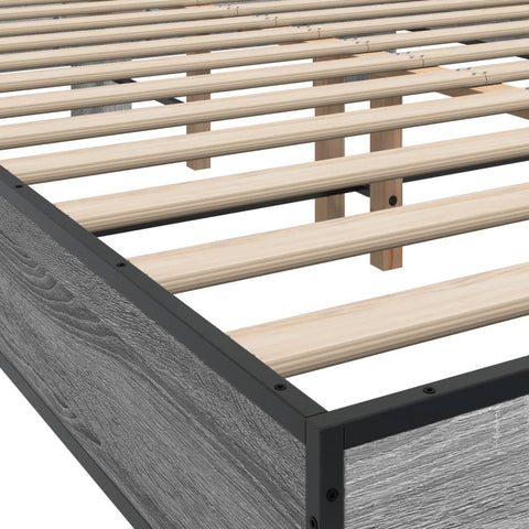 vidaXL Bed Frame without Mattress Grey Sonoma 140x190 cm