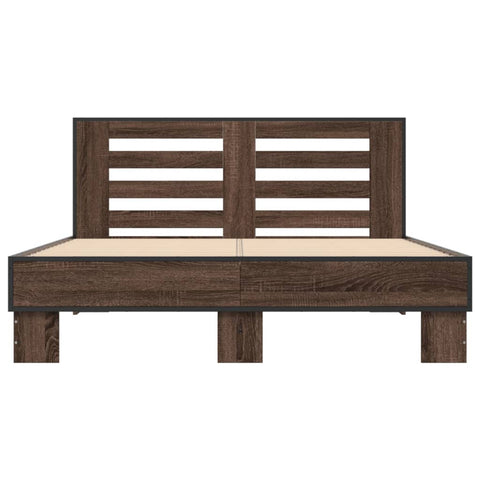 vidaXL Bed Frame without Mattress Brown Oak 140x190 cm