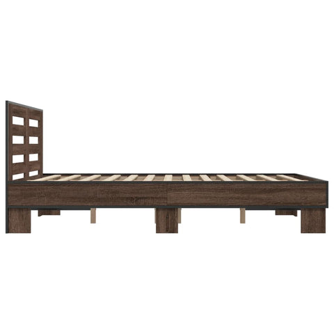 vidaXL Bed Frame without Mattress Brown Oak 140x190 cm