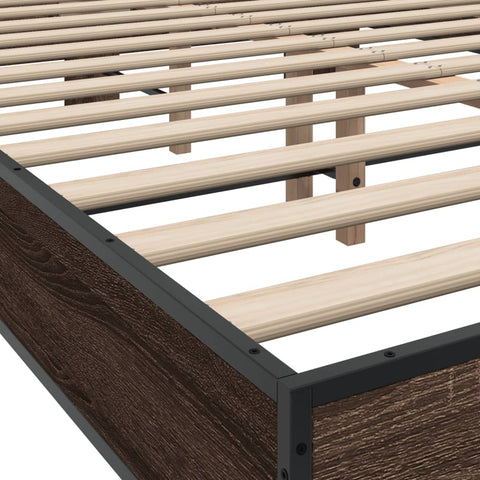 vidaXL Bed Frame without Mattress Brown Oak 140x190 cm