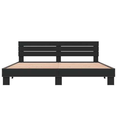 vidaXL Bed Frame without Mattress Black 200x200 cm