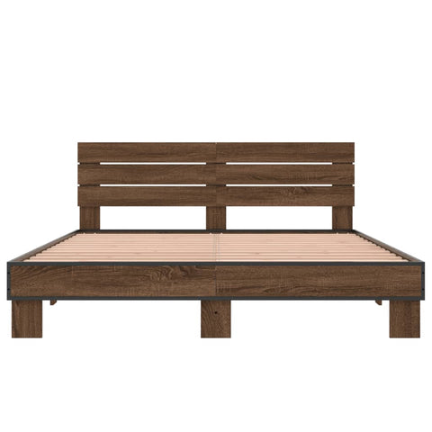 vidaXL Bed Frame without Mattress Brown Oak 160x200 cm
