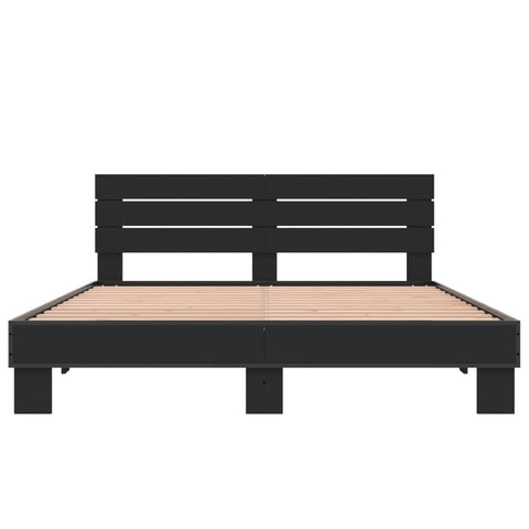vidaXL Bed Frame without Mattress Black 150x200 cm King Size