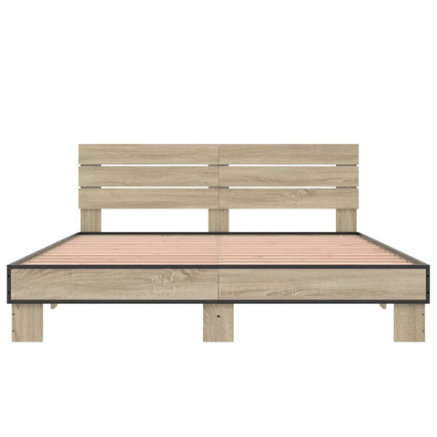 vidaXL Bed Frame without Mattress Sonoma Oak 150x200 cm King Size