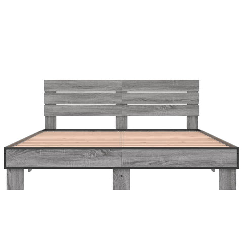 vidaXL Bed Frame without Mattress Grey Sonoma 150x200 cm King Size