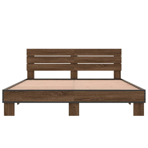 vidaXL Bed Frame without Mattress Brown Oak 150x200 cm King Size