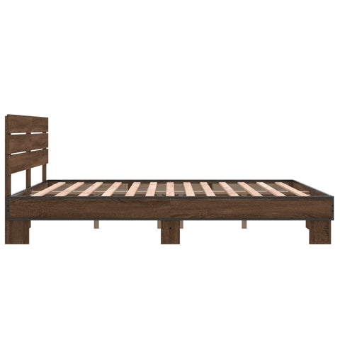 vidaXL Bed Frame without Mattress Brown Oak 150x200 cm King Size