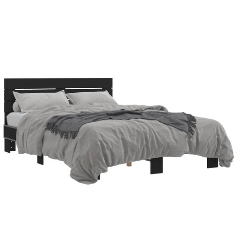 vidaXL Bed Frame without Mattress Black 140x200 cm