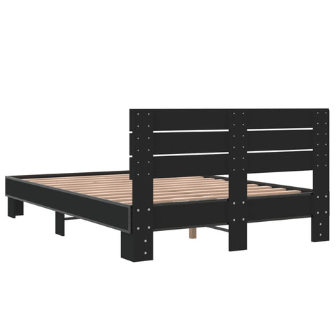 vidaXL Bed Frame without Mattress Black 140x200 cm