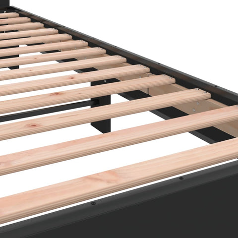 vidaXL Bed Frame without Mattress Black 140x200 cm