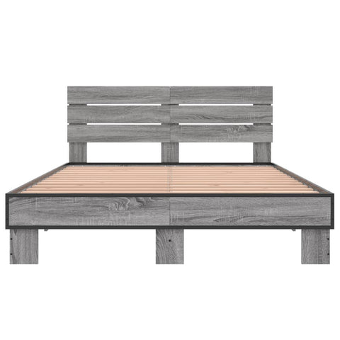 vidaXL Bed Frame without Mattress Grey Sonoma 140x200 cm