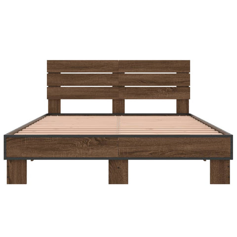 vidaXL Bed Frame without Mattress Brown Oak 140x200 cm