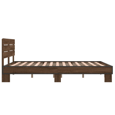 vidaXL Bed Frame without Mattress Brown Oak 140x200 cm