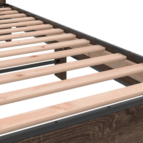 vidaXL Bed Frame without Mattress Brown Oak 140x200 cm
