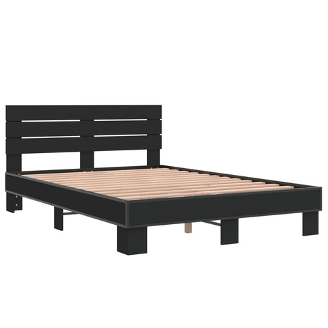 vidaXL Bed Frame without Mattress Black 135x190 cm Double