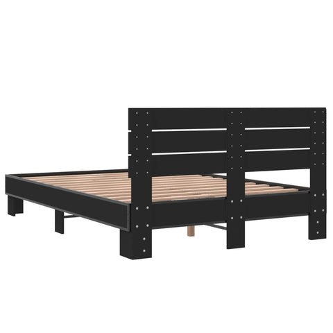 vidaXL Bed Frame without Mattress Black 135x190 cm Double