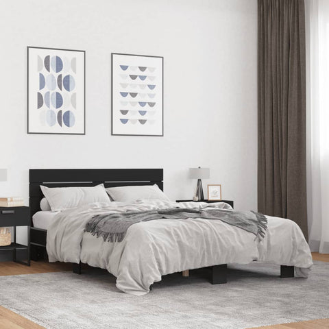 vidaXL Bed Frame without Mattress Black 135x190 cm Double