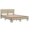 vidaXL Bed Frame without Mattress Sonoma Oak 135x190 cm Double