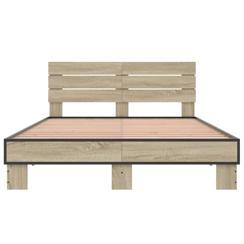 vidaXL Bed Frame without Mattress Sonoma Oak 135x190 cm Double