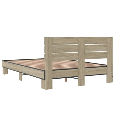 vidaXL Bed Frame without Mattress Sonoma Oak 135x190 cm Double