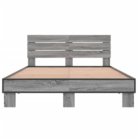vidaXL Bed Frame without Mattress Grey Sonoma 135x190 cm Double