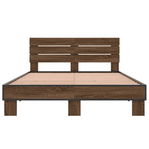 vidaXL Bed Frame without Mattress Brown Oak 140x190 cm