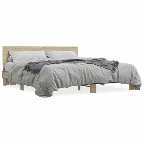 vidaXL Bed Frame without Mattress Sonoma Oak 200x200 cm