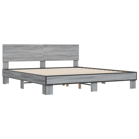 vidaXL Bed Frame without Mattress Grey Sonoma 200x200 cm