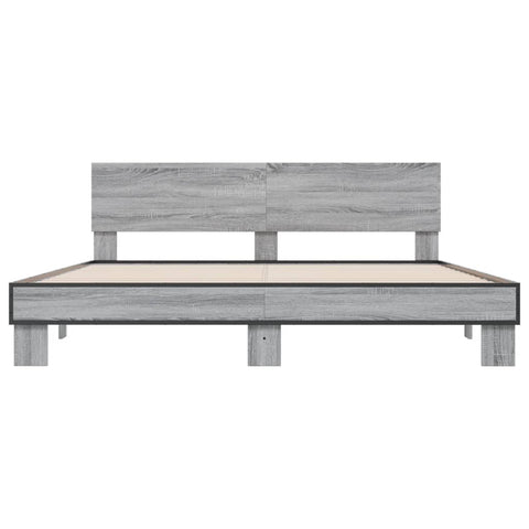 vidaXL Bed Frame without Mattress Grey Sonoma 200x200 cm