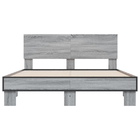 vidaXL Bed Frame without Mattress Grey Sonoma 120x200 cm
