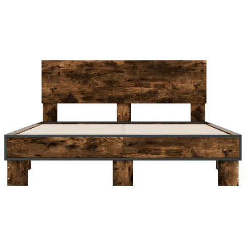 vidaXL Bed Frame without Mattress Smoked Oak 135x190 cm Double
