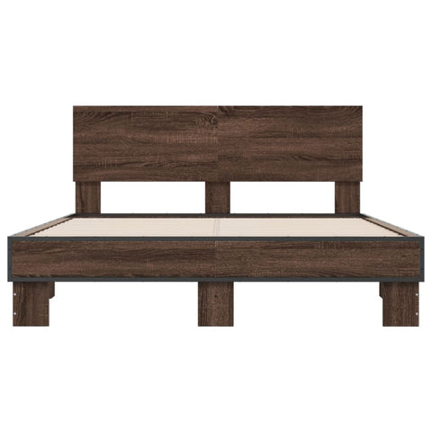 vidaXL Bed Frame without Mattress Brown Oak 135x190 cm Double
