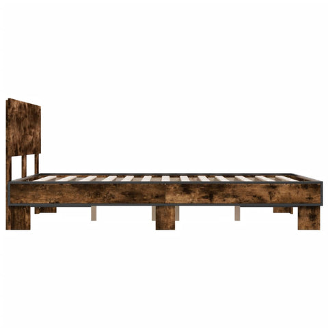 vidaXL Bed Frame without Mattress Smoked Oak 140x190 cm