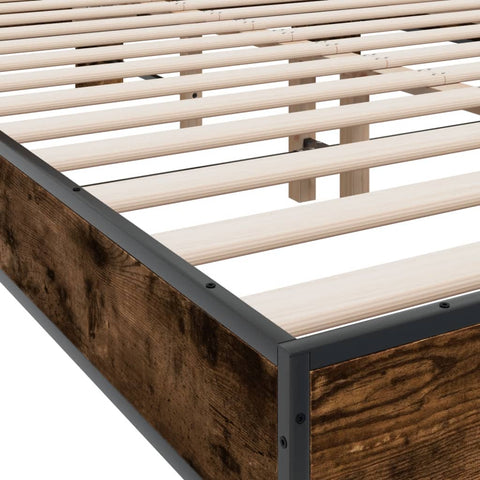 vidaXL Bed Frame without Mattress Smoked Oak 140x190 cm