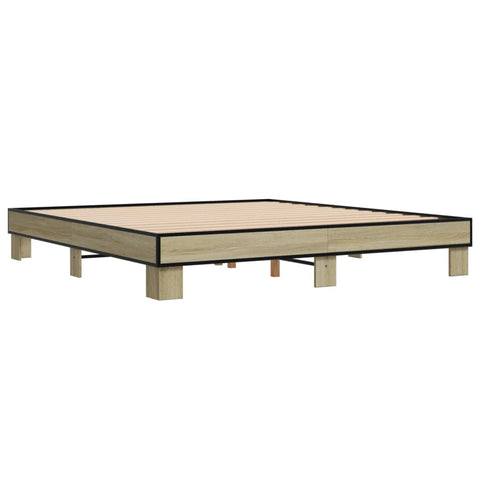 vidaXL Bed Frame without Mattress Sonoma Oak 200x200 cm