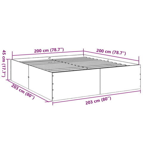 vidaXL Bed Frame without Mattress Black 200x200 cm