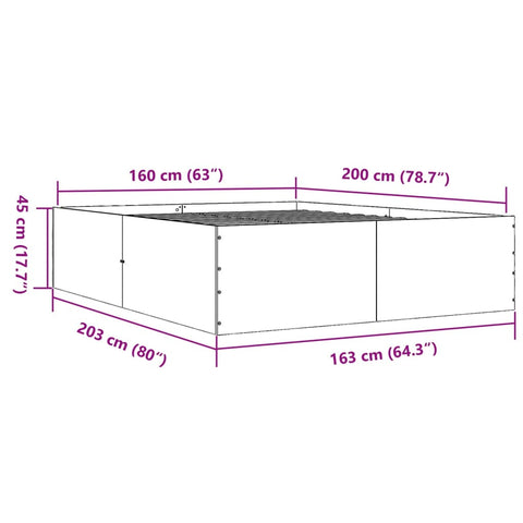 vidaXL Bed Frame without Mattress White 160x200 cm