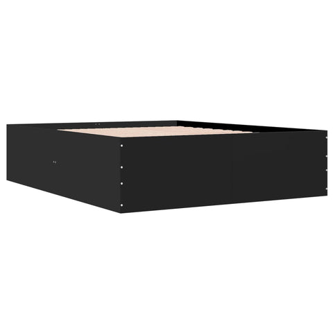 vidaXL Bed Frame without Mattress Black 150x200 cm King Size