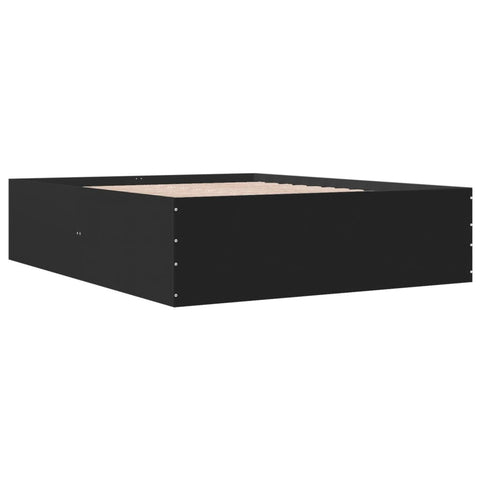 vidaXL Bed Frame without Mattress Black 150x200 cm King Size