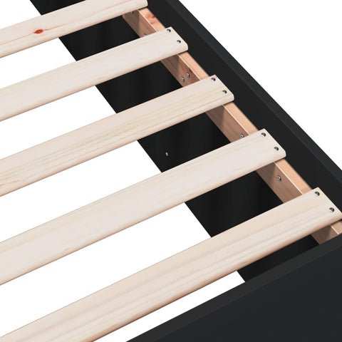 vidaXL Bed Frame without Mattress Black 150x200 cm King Size