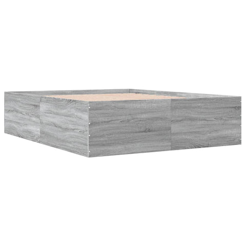 vidaXL Bed Frame without Mattress Grey Sonoma 150x200 cm King Size