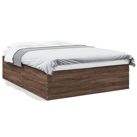 vidaXL Bed Frame without Mattress Brown Oak 150x200 cm King Size