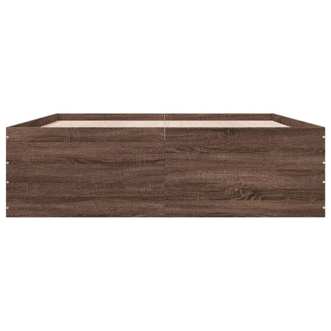 vidaXL Bed Frame without Mattress Brown Oak 150x200 cm King Size